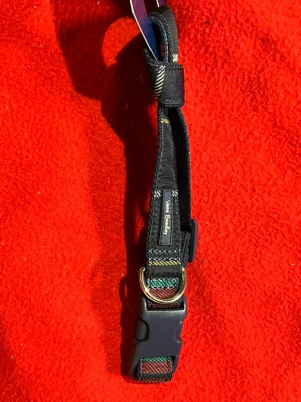 Vera Bradley Tartan Plaid Blue Size LARGE Pet Dog Collar - NEW